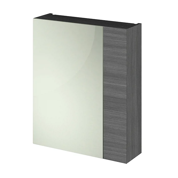 Hudson Reed 600mm Grey Avola 75/25 Mirror Unit 3 Hudson Reed 600mm Grey Avola 75/25 Mirror Unit