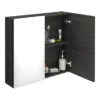 Brooklyn 800mm Hacienda Black Bathroom Mirror Cabinet - 2 Door -Bathroom Furniture off619 d4