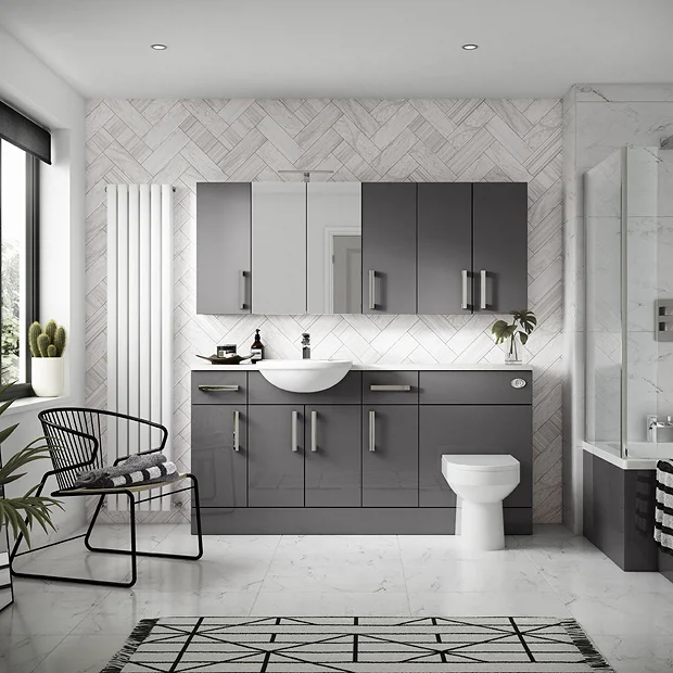 Hudson Reed 300x355mm Gloss Grey Full Depth Base Unit 3 Hudson Reed 300x355mm Gloss Grey Full Depth Base Unit