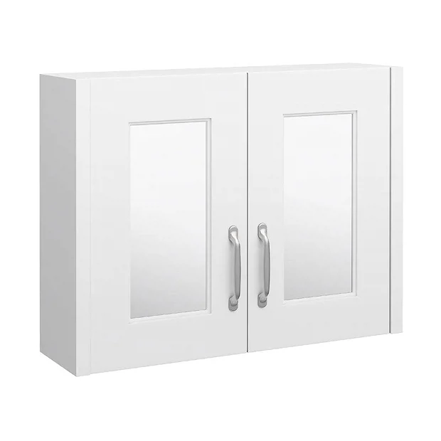 York Traditional White Ash 2 Door Mirror Cabinet (800 X 162mm) 4 York Traditional White Ash 2 Door Mirror Cabinet (800 X 162mm) - Image 2