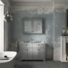 Old London 1200mm Cabinet & Double Bowl Grey Marble Top - Storm Grey