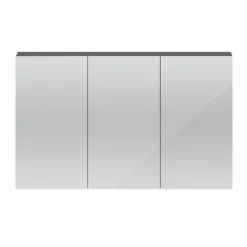 Hudson Reed 1350mm Gloss Grey 3 Door Mirror Cabinet -Bathroom Furniture qua010 detail1