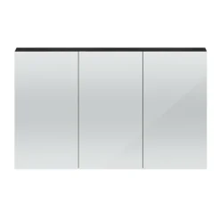Hudson Reed 1350mm Hacienda Black 3 Door Mirror Cabinet