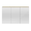 Hudson Reed 1350mm Natural Oak 3 Door Mirror Cabinet -Bathroom Furniture qua012 detail1