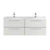 Hudson Reed 1440mm Gloss Grey Mist Quartet Double Basin Vanity Unit