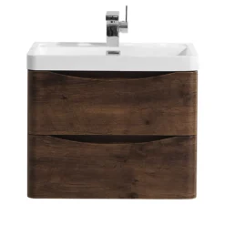 Monza Chestnut 600mm Wide Wall Mounted Vanity Unit -Bathroom Furniture rc600wm d1