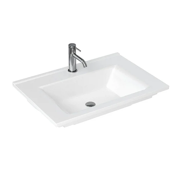 Britton Shoreditch 650mm Wall-Hung Single Drawer Vanity Unit With Black Handle - Matt White 5 Britton Shoreditch 650mm Wall-Hung Single Drawer Vanity Unit With Black Handle - Matt White - Image 3