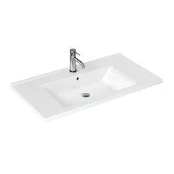 Britton Shoreditch 850mm Wall-Hung Double Drawer Vanity Unit With Black Handles - Matt Blue 7 Britton Shoreditch 850mm Wall-Hung Double Drawer Vanity Unit With Black Handles - Matt Blue -Bathroom Furniture s85ddbsq d1