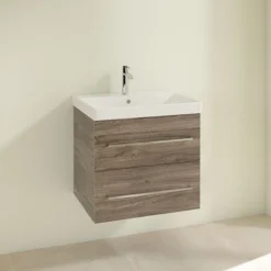 Villeroy & Boch Villeroy And Boch Avento Stone Oak 600mm Wall Hung 2-Drawer Vanity Unit -Bathroom Furniture save09rk01 d1