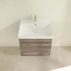 Villeroy & Boch Villeroy And Boch Avento Stone Oak 600mm Wall Hung 2-Drawer Vanity Unit -Bathroom Furniture save09rk01 d3