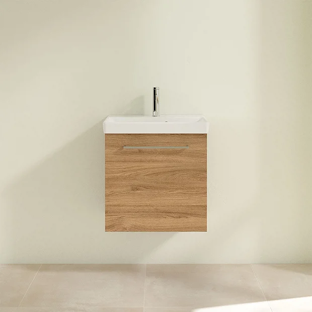 Villeroy & Boch Villeroy And Boch Avento Oak Kansas 550mm Wall Hung 1-Door Vanity Unit 6 Villeroy & Boch Villeroy And Boch Avento Oak Kansas 550mm Wall Hung 1-Door Vanity Unit - Image 4