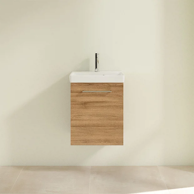 Villeroy & Boch Villeroy And Boch Avento Oak Kansas 450mm Wall Hung 1-Door Vanity Unit 6 Villeroy & Boch Villeroy And Boch Avento Oak Kansas 450mm Wall Hung 1-Door Vanity Unit - Image 4