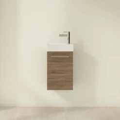Villeroy & Boch Villeroy And Boch Avento Arizona Oak 360mm Wall Hung Vanity Unit With Left Bowl Basin -Bathroom Furniture save31vh01 d2