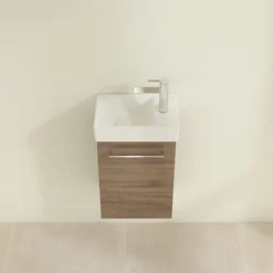 Villeroy & Boch Villeroy And Boch Avento Arizona Oak 360mm Wall Hung Vanity Unit With Left Bowl Basin -Bathroom Furniture save31vh01 d3
