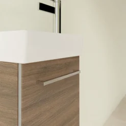 Villeroy & Boch Villeroy And Boch Avento Arizona Oak 360mm Wall Hung Vanity Unit With Left Bowl Basin