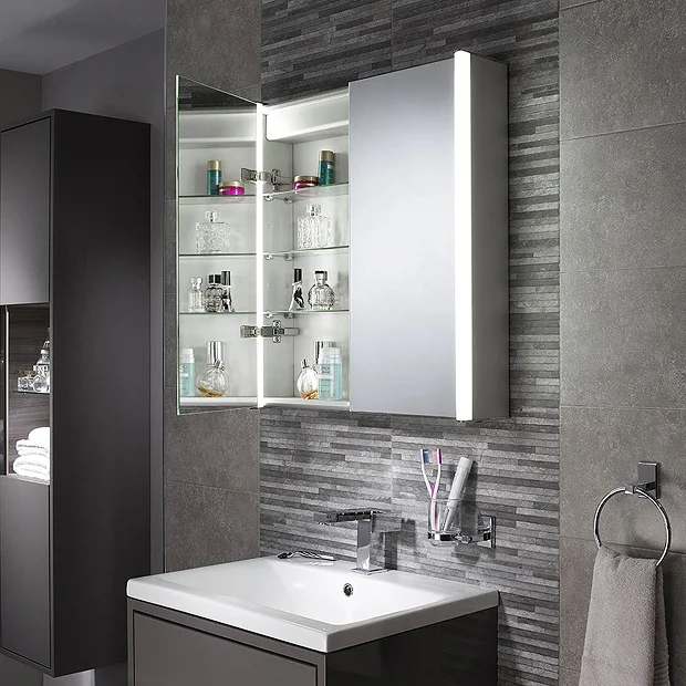 Sensio Aspen Diffused Double LED Mirror Cabinet With Shaving Socket 7 Sensio Aspen Diffused Double LED Mirror Cabinet With Shaving Socket - Image 5