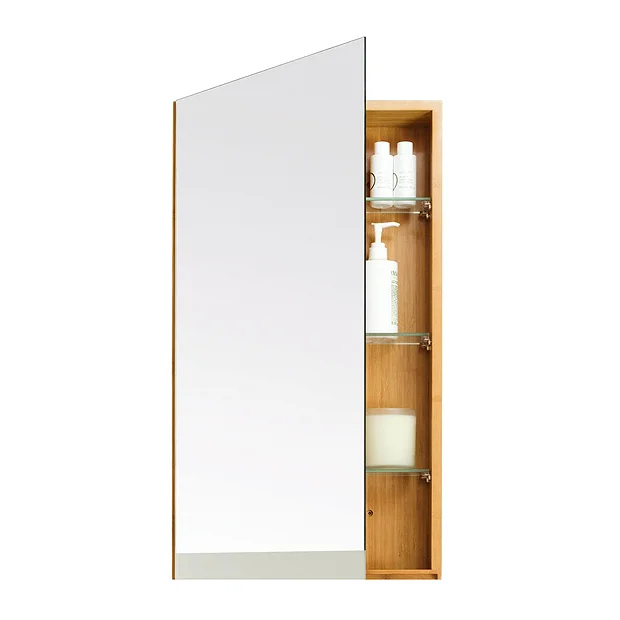 700mm Slimline Mirror Cabinet Bamboo 4 700mm Slimline Mirror Cabinet Bamboo - Image 2