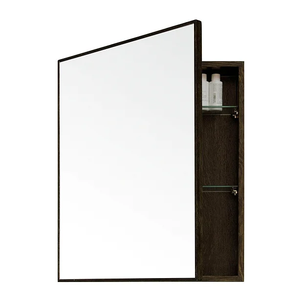 550mm Slimline Mirror Cabinet Dark Oak 4 550mm Slimline Mirror Cabinet Dark Oak - Image 2