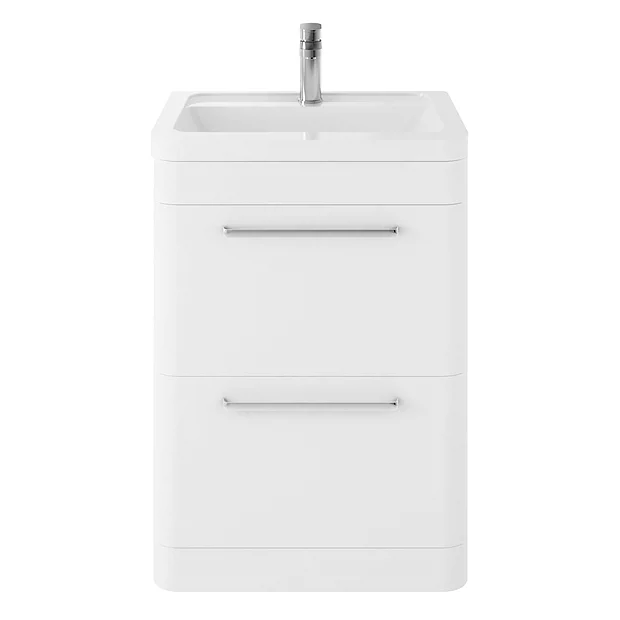 Hudson Reed Solar 600mm Floor Standing Cabinet & Basin - Pure White 4 Hudson Reed Solar 600mm Floor Standing Cabinet & Basin - Pure White - Image 2