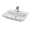 Hudson Reed Solar 600mm Wall Hung Cabinet & Basin - Pure White -Bathroom Furniture sol202laa 1