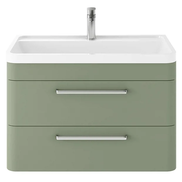 Hudson Reed Solar 800mm Wall Hung Cabinet & Basin - Matt Fern Green 4 Hudson Reed Solar 800mm Wall Hung Cabinet & Basin - Matt Fern Green - Image 2