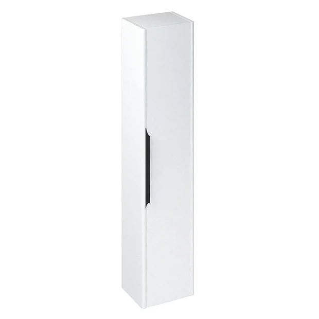 Britton Shoreditch Wall-Hung Tall Cabinet With Black Handle - Matt White 4 Britton Shoreditch Wall-Hung Tall Cabinet With Black Handle - Matt White - Image 2