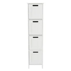 Tongue And Groove 4 Drawer Bathroom Storage Unit - White 11 Tongue And Groove 4 Drawer Bathroom Storage Unit - White -Bathroom Furniture tg219md3
