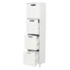 Tongue And Groove 4 Drawer Bathroom Storage Unit - White 1 Tongue And Groove 4 Drawer Bathroom Storage Unit - White -Bathroom Furniture tg219md4