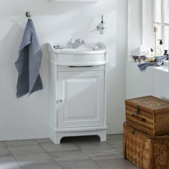 Miller - Traditional 1903 50 Single Door Vanity Unit With Ceramic Basin -Bathroom Furniture trad50rhfs d3