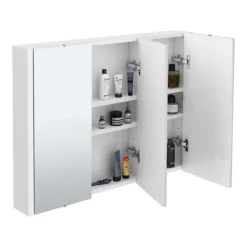 Toreno 3-Door Mirror Cabinet (Minimalist White - 900mm Wide) -Bathroom Furniture turin3doormirrorcabinet lrg