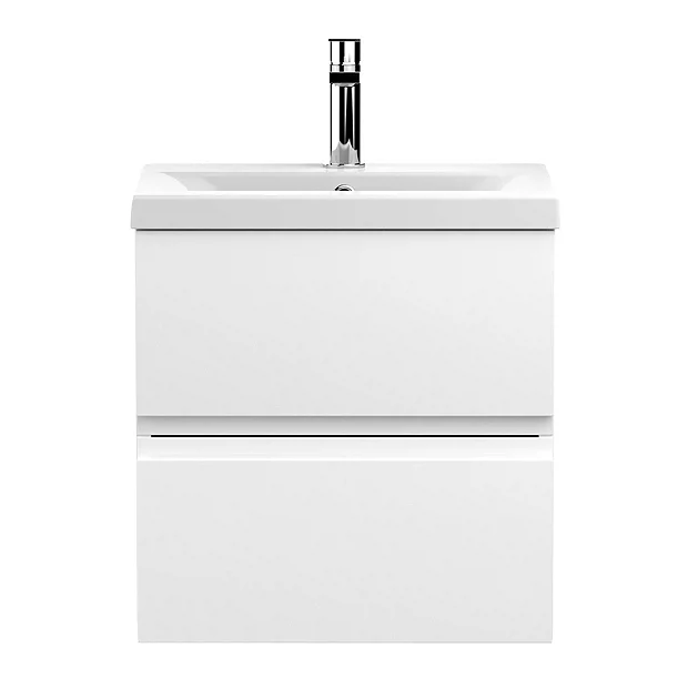Hudson Reed Urban Satin White 500mm Wall Hung 2-Drawer Vanity Unit 4 Hudson Reed Urban Satin White 500mm Wall Hung 2-Drawer Vanity Unit - Image 2