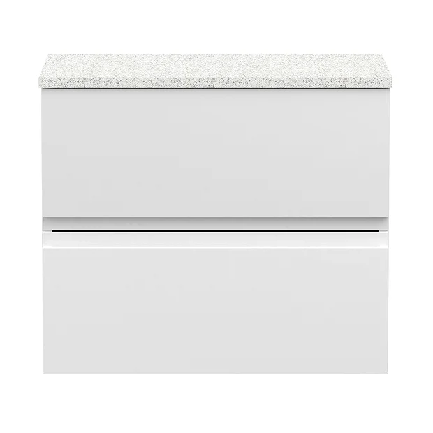 Hudson Reed Urban 600mm Satin White Vanity Unit - Wall Hung 2 Drawer Unit With White Worktop 4 Hudson Reed Urban 600mm Satin White Vanity Unit - Wall Hung 2 Drawer Unit With White Worktop - Image 2