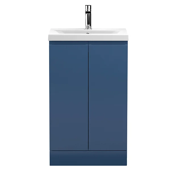 Hudson Reed Urban Satin Blue 500mm Floor Standing 2-Door Vanity Unit 4 Hudson Reed Urban Satin Blue 500mm Floor Standing 2-Door Vanity Unit - Image 2