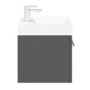 Valencia 600 Gloss Grey Minimalist Wall Hung Vanity Unit With Chrome Handle -Bathroom Furniture v6gwhch d6