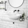 Venice Floating Basin Shelf (Gloss White - 800mm Wide) -Bathroom Furniture v8gwslf d1