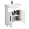 Venice 665 Gloss White Vanity With Matt Black Handles (Unit Depth 300mm) -Bathroom Furniture vb650 d3