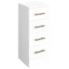 Venice 300x300mm Gloss White 4 Drawer Unit With Brushed Brass Handles 2 Venice 300x300mm Gloss White 4 Drawer Unit With Brushed Brass Handles -Bathroom Furniture vbb133 lrg