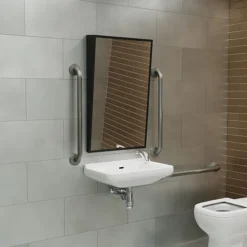 Venice Matt Black 500 X 800mm Angled Mirror 7 Venice Matt Black 500 X 800mm Angled Mirror -Bathroom Furniture ven5080mb d1