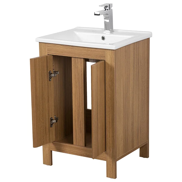 Valencia Naturale Oak Effect Vanity Unit - 550mm Wide 6 Valencia Naturale Oak Effect Vanity Unit - 550mm Wide - Image 4