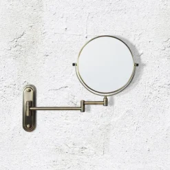 Venice Antique Brass 5x Magnifying Cosmetic Mirror With Curved Wall Plate 7 Venice Antique Brass 5x Magnifying Cosmetic Mirror With Curved Wall Plate -Bathroom Furniture vncmcuab d1