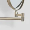 Venice Antique Brass 5x Magnifying Cosmetic Mirror With Curved Wall Plate