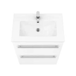 Nova 600mm Vanity Sink With Cabinet - Modern High Gloss White -Bathroom Furniture vtfw600 detail2