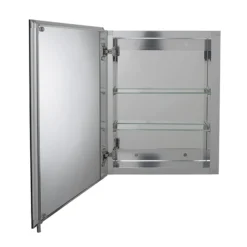 Croydex Winster Single Door Aluminium Mirror Cabinet With FlexiFix