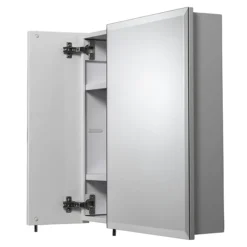 Croydex Wellington Double Door Bi-View White Steel Mirror Cabinet With FlexiFix -Bathroom Furniture wc102122 d2