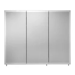 Croydex Westbourne Triple Door Tri-View White Steel Mirror Cabinet With FlexiFix