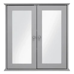 Croydex Ashby Grey Wooden Double Door Mirror Cabinet With FlexiFix 8 Croydex Ashby Grey Wooden Double Door Mirror Cabinet With FlexiFix -Bathroom Furniture wc280031 d1