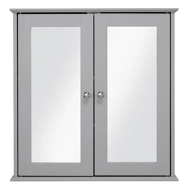 Croydex Ashby Grey Wooden Double Door Mirror Cabinet With FlexiFix 5 Croydex Ashby Grey Wooden Double Door Mirror Cabinet With FlexiFix - Image 3