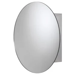 Croydex Severn Circular Door Mirror Cabinet - Stainless Steel -Bathroom Furniture wc836005ai3