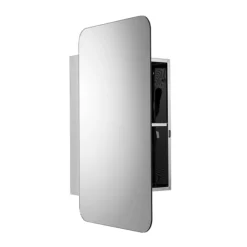 Croydex Medway Round Edges Mirror Cabinet With FlexiFix -Bathroom Furniture wc871505 d2