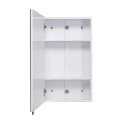 Croydex Finchley Stainless Steel Single Door Mirror Cabinet With FlexiFix -Bathroom Furniture wc940005 d1